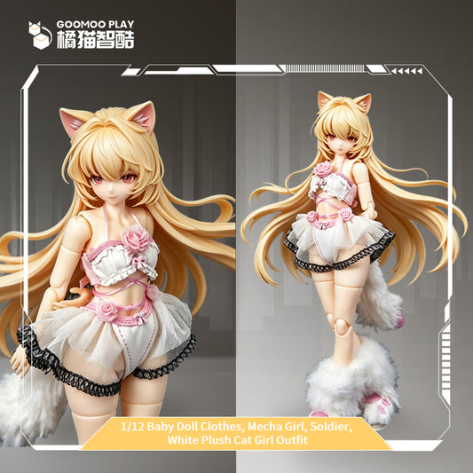 1/12 ชุดเครื่องชั่ง – เสื้อผ้าตุ๊กตา Snow Neko พร้อมแจ็คเก็ตขนสัตว์และรองเท้าบูทอุ้งเท้า