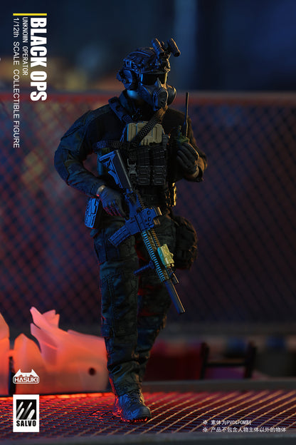 Close-up head sculpt with helmet and NVG mount showing detailed facial features