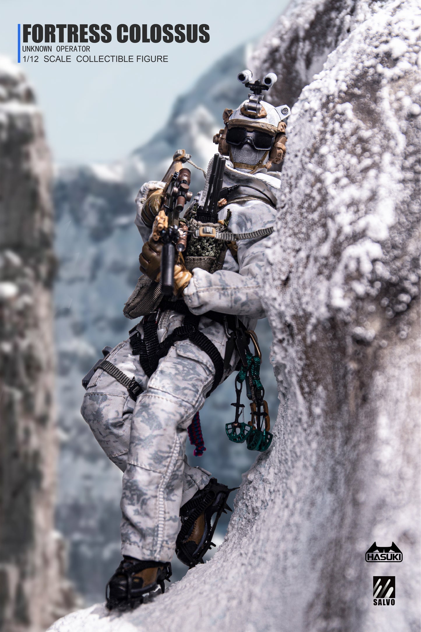 Close-up head sculpt and upper body — MPU5 radio, chest rig, and L7 jacket detail