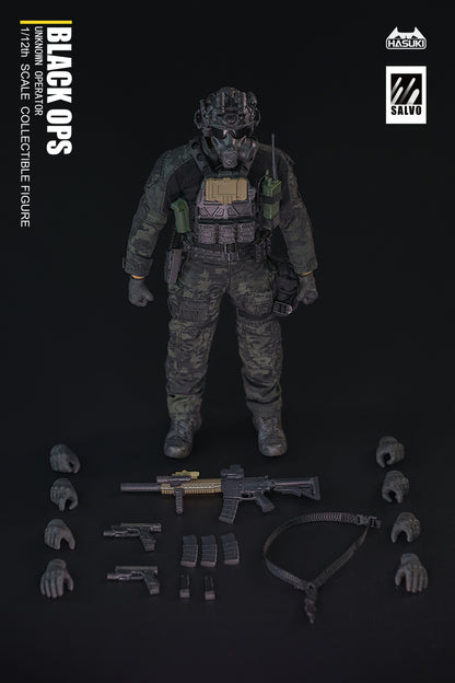 Combat knife with sheath and morale patches set on display