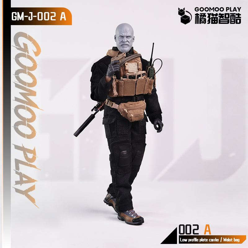 GOOMOO Black Parka & Low Profile Plate Carrier Set 1/12 Action Figure Outfit
