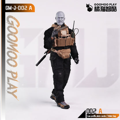 GOOMOO Black Parka & Low Profile Plate Carrier Set 1/12 Action Figure Outfit