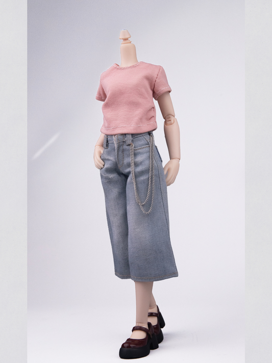 2026年マッチデイ ブロークコアドール ワイドクロップドデニムパンツ チェーン付き