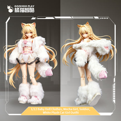 1/12スケール衣装セット – スノーネコ人形の服とファージャケット&ポーブーツ