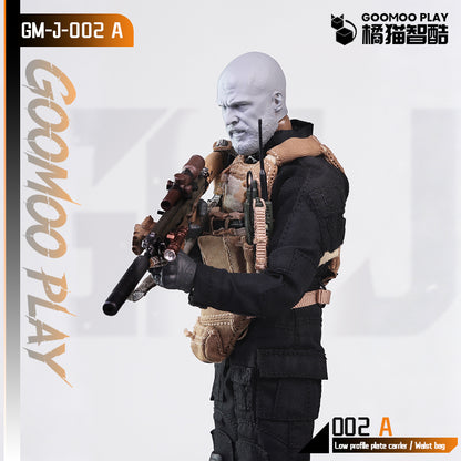 GOOMOO Black Parka & Low Profile Plate Carrier Set 1/12 Action Figure Outfit