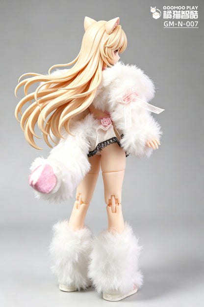 1/12スケール衣装セット – スノーネコ人形の服とファージャケット&ポーブーツ